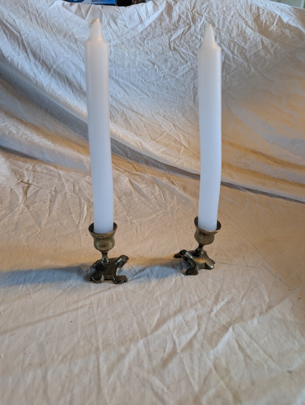 2/60$ Brass turtle candle holders set
